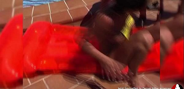  Sanya enjoys a hard cock during hot outdoor sex by the pool! AMATEURCOMMUNITY.XXX